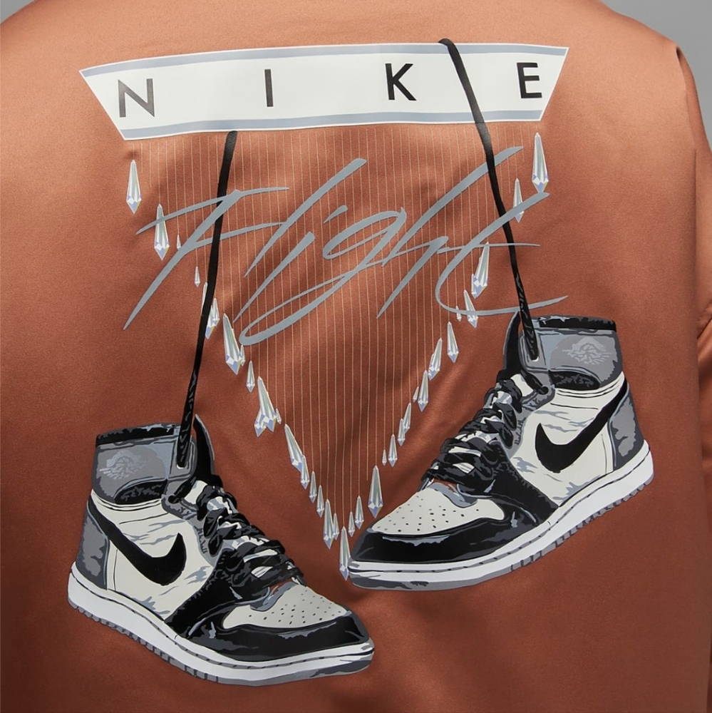 New NIKE $250 AIR JORDAN FLIGHT RENEGADE WOMEN'S SATIN BOMBER JACKET 3X NWT - Picture 3 of 9
